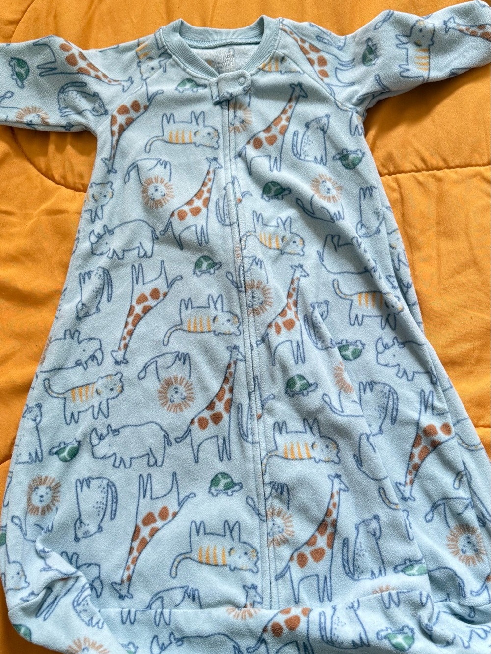 Carter's Light Blue Animal Print Sleep Sack with Giraffes & Lions